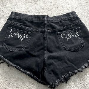 embroidered denim shorts